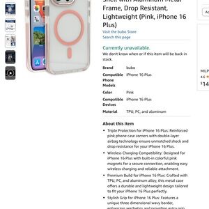 Pink/Clear iPhone 16 Pro Case - Still in Box